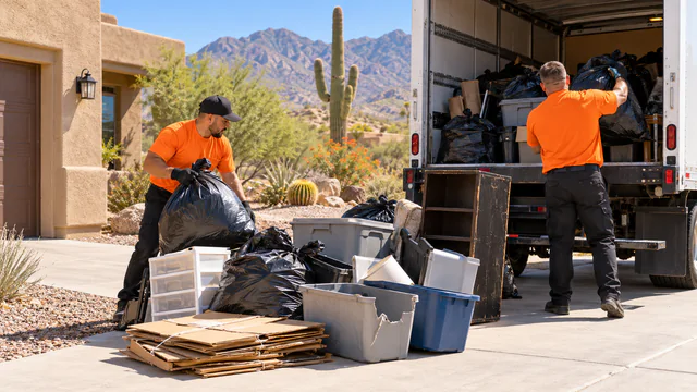 Retiro general de basura service scene in Tucson